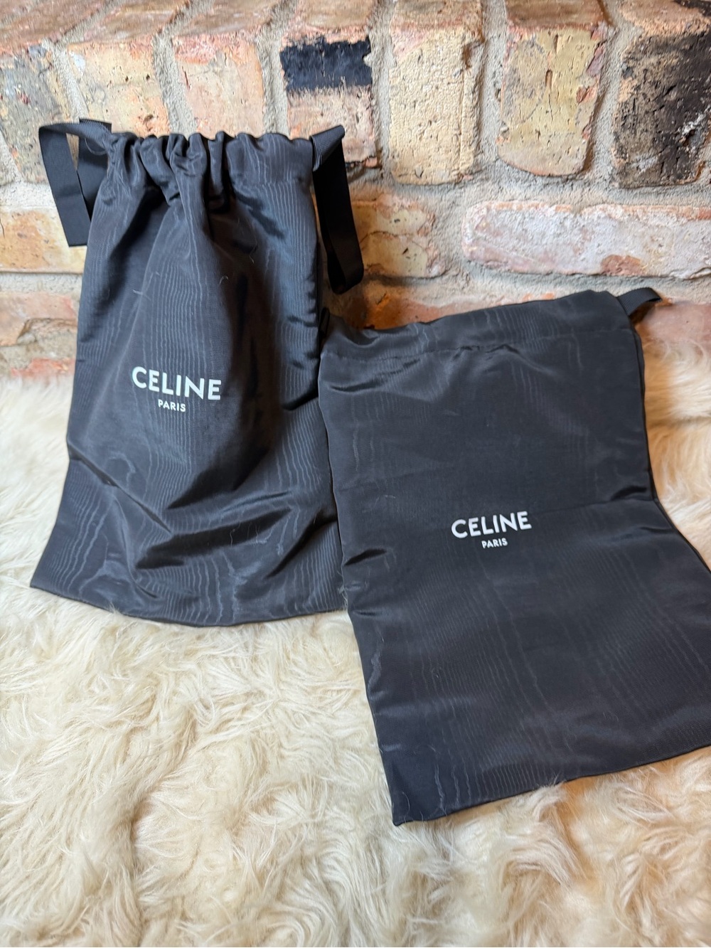 Celine Black Drawstring Dust Bags (Pair)